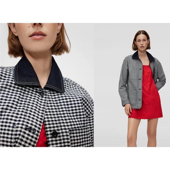 Women's Black and White Utility Jacket - Picture 4 of 16